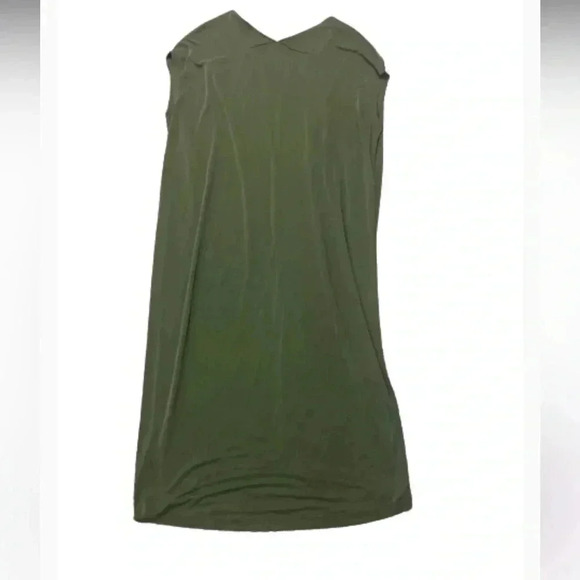 Double Zero V Neck Dress Olive Green high low dolman short sleeves size medium - Picture 3 of 7